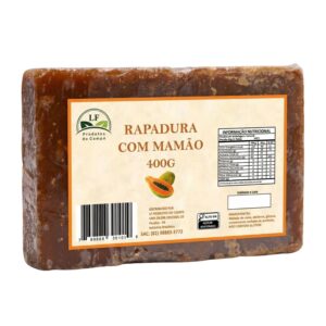 Rapadura com mamão 400g - Pacote com 06