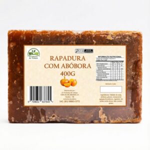 Rapadura com abobora 400g - Pacote com 06