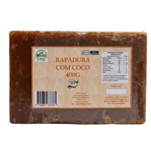Rapadura com  coco 400g - Pacote com 06